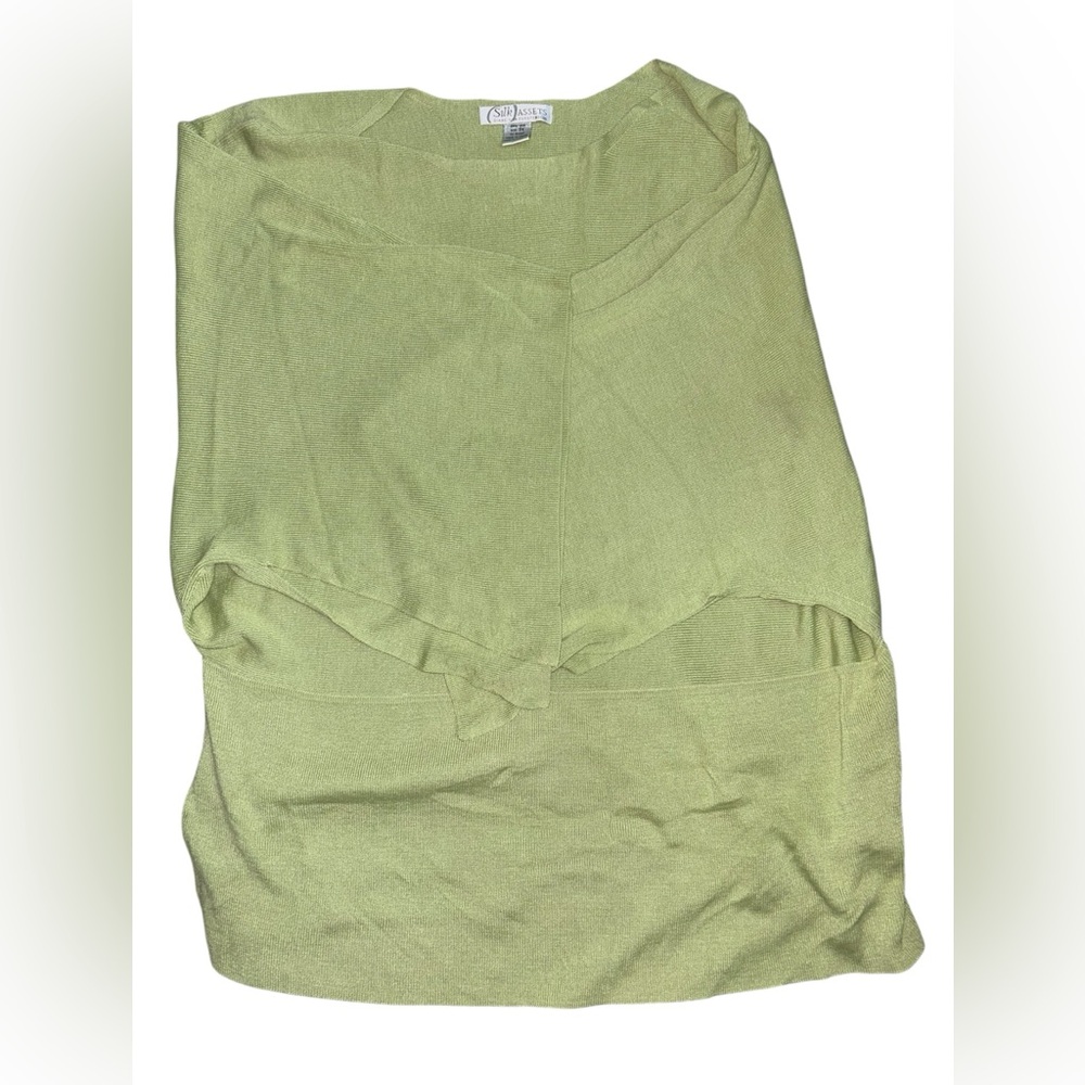 Diane Von Furstenberg Light Green Draped Knit Dress Shirt Combo - Picture 3 of 8